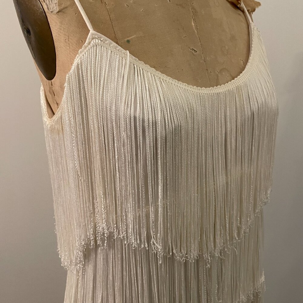 Elegant White Fringe Dress - Picture 8 of 16